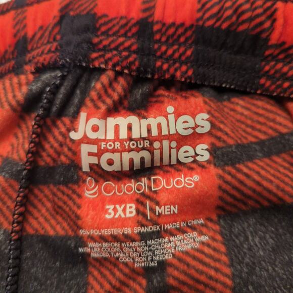 Jammies for Families Black/Red Plaid Pants, NWT, 3XB - Picture 4 of 4